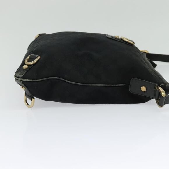 GUCCI GG Canvas Abbey Shoulder Bag Black Gold - Picture 5 of 12